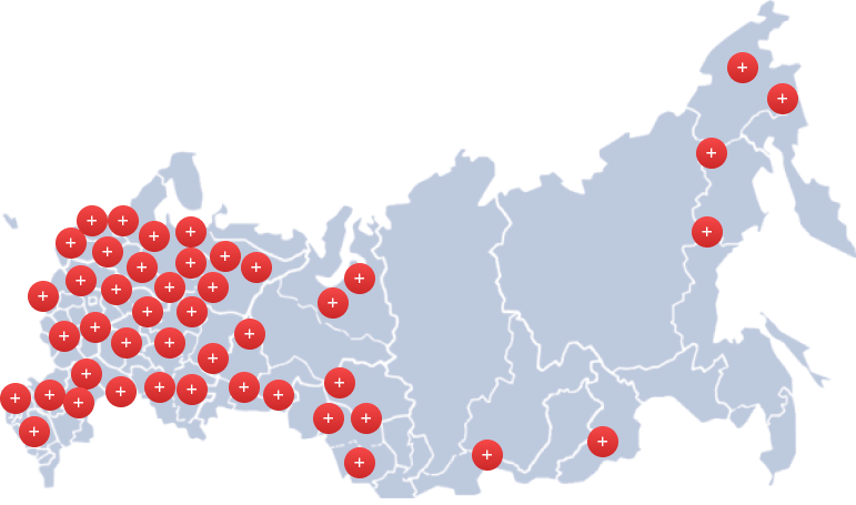 Карта доставки резервуаров по России